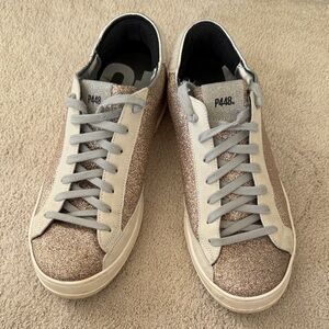 P448 Women's Sparkling Sneakers - Gold and White, size 41